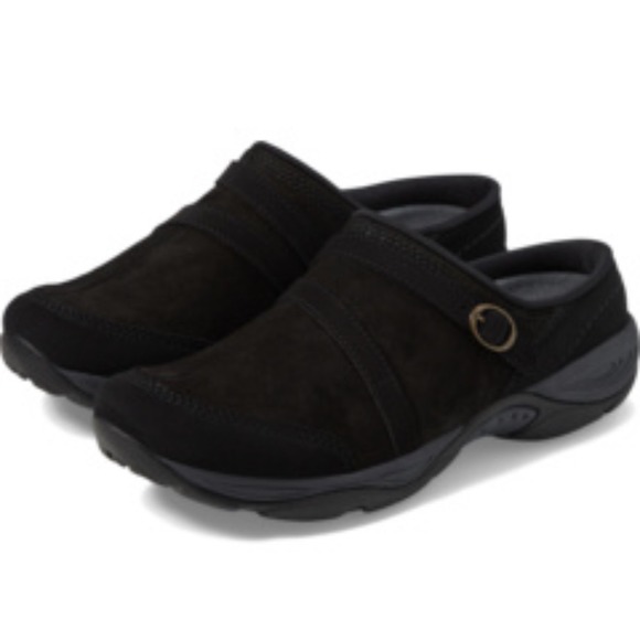 Easy Spirit Seequinox Black Suede Leather Mules Clogs Shoes Women's 6.5M - Picture 1 of 14